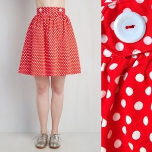 Modcloth Red Polka Dot Skirt